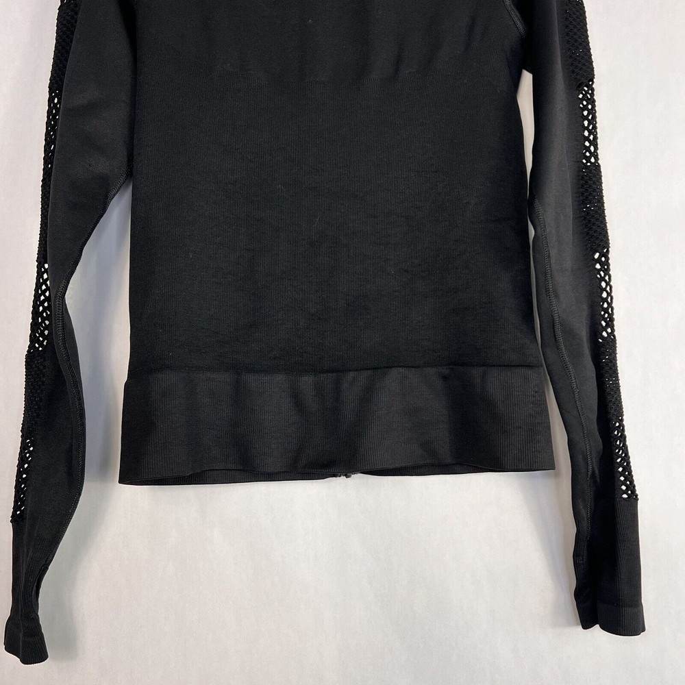 Ivy Park Athletic Jacket Womens S/M Black Mesh Long Sleeve Thumb hole Cuffs - Picture 11 of 16